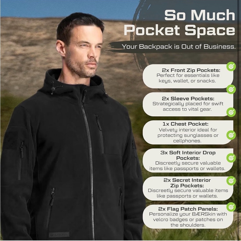 NWT! Baerskin Tactical Hoodie Jacket for Men - Picture 2 of 4